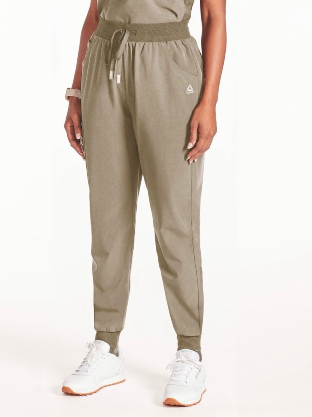 Reebok Tech Comfort Women's 3XL Scrub Jogger Pants Abbey Stone Stretch Pockets - Picture 3 of 14